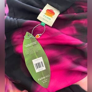 FARM Rio Black and Pink Blurry Floral Maxi Dress